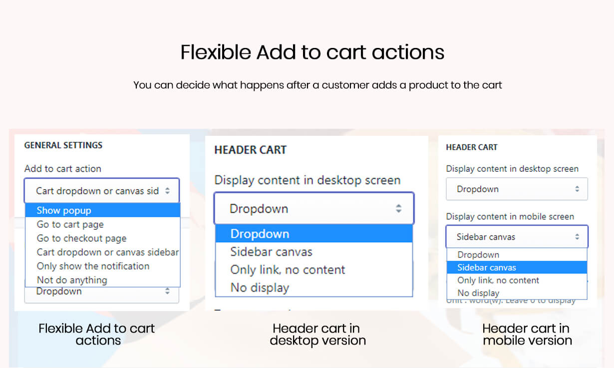 Specify the actions after a customer adds a product to the cart