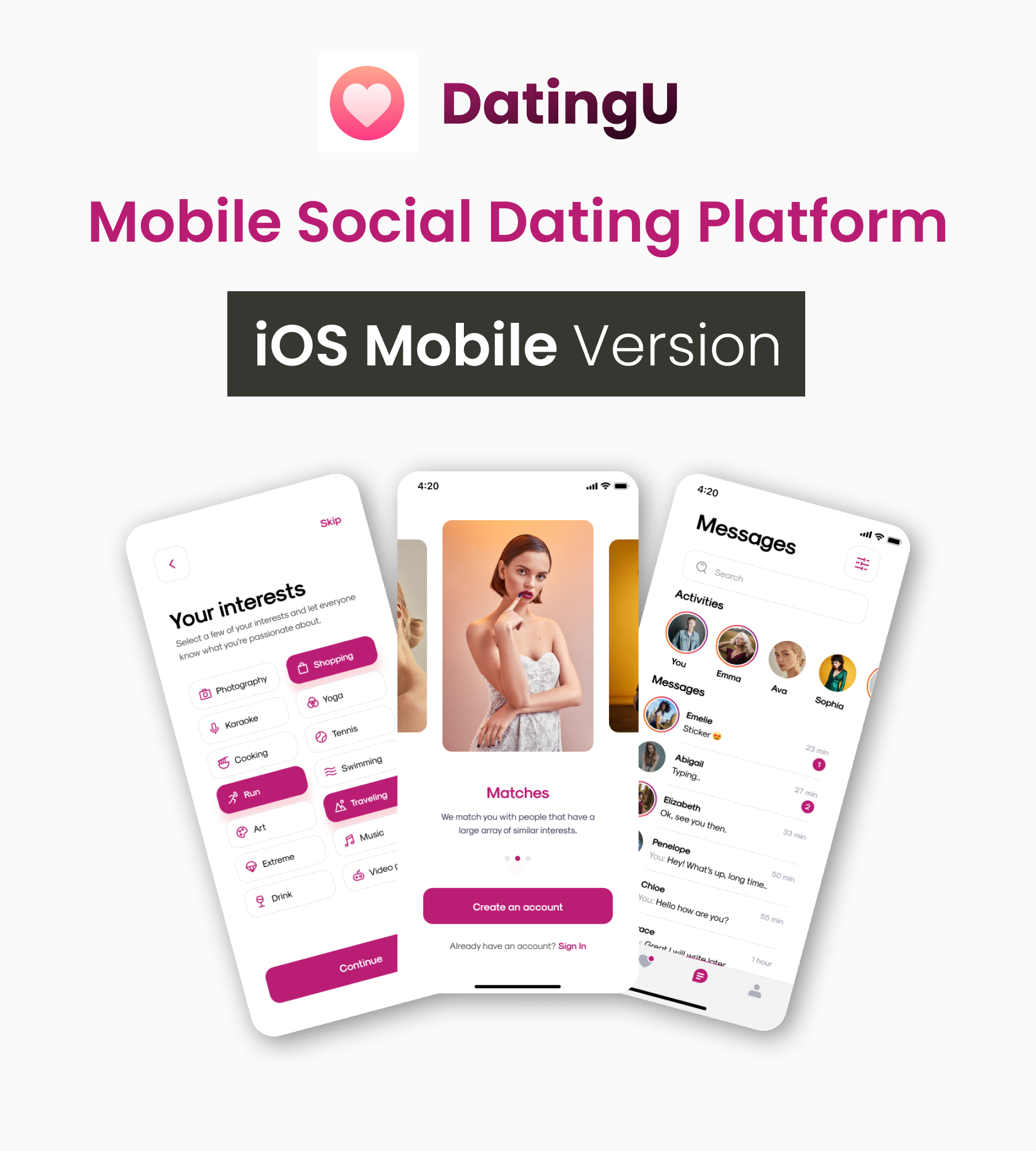 DatingU Dating App - iOS Swift Full Application With Admin Panel - 2