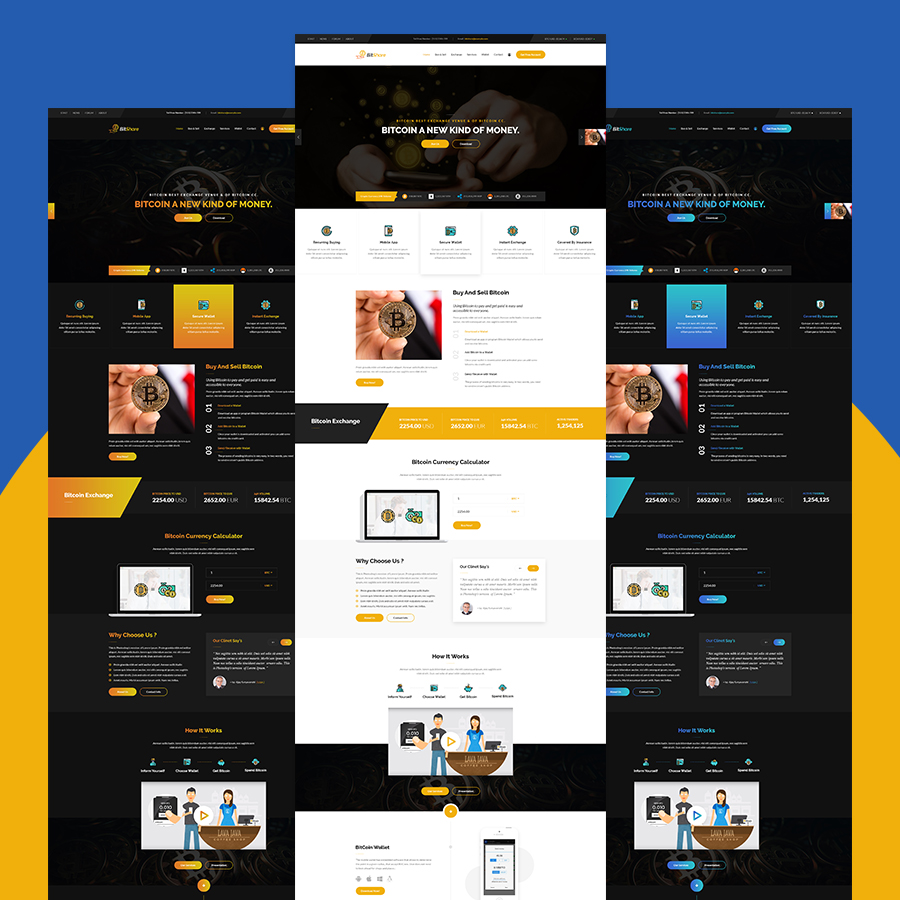 Bit Share - Bitcoin Crypto Currency PSD Template - 1