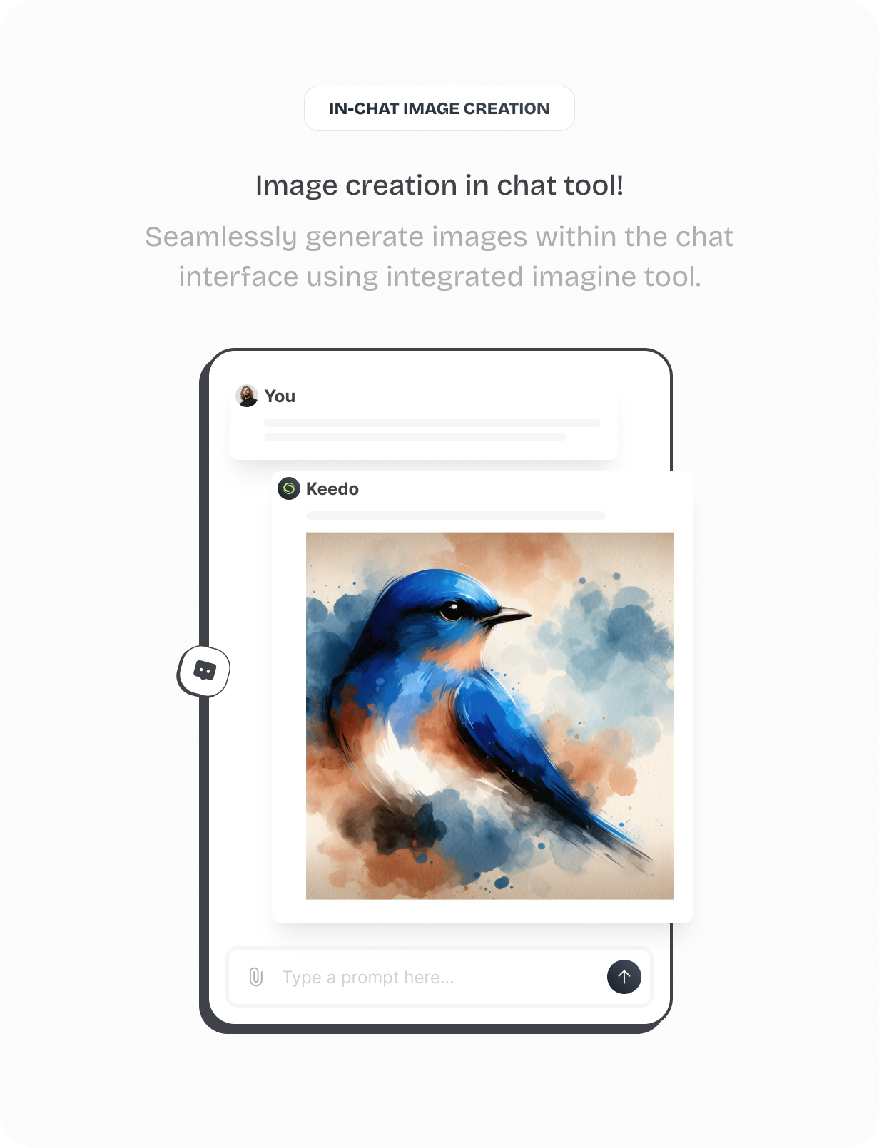 In-chat image creation @heyaikeedo #aikeedo