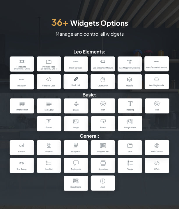 36+ Available widget elements