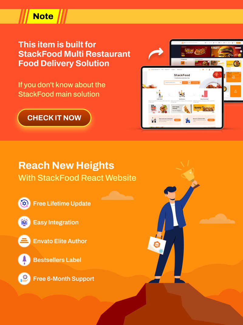 StackFood multi restaurant food delivery solution