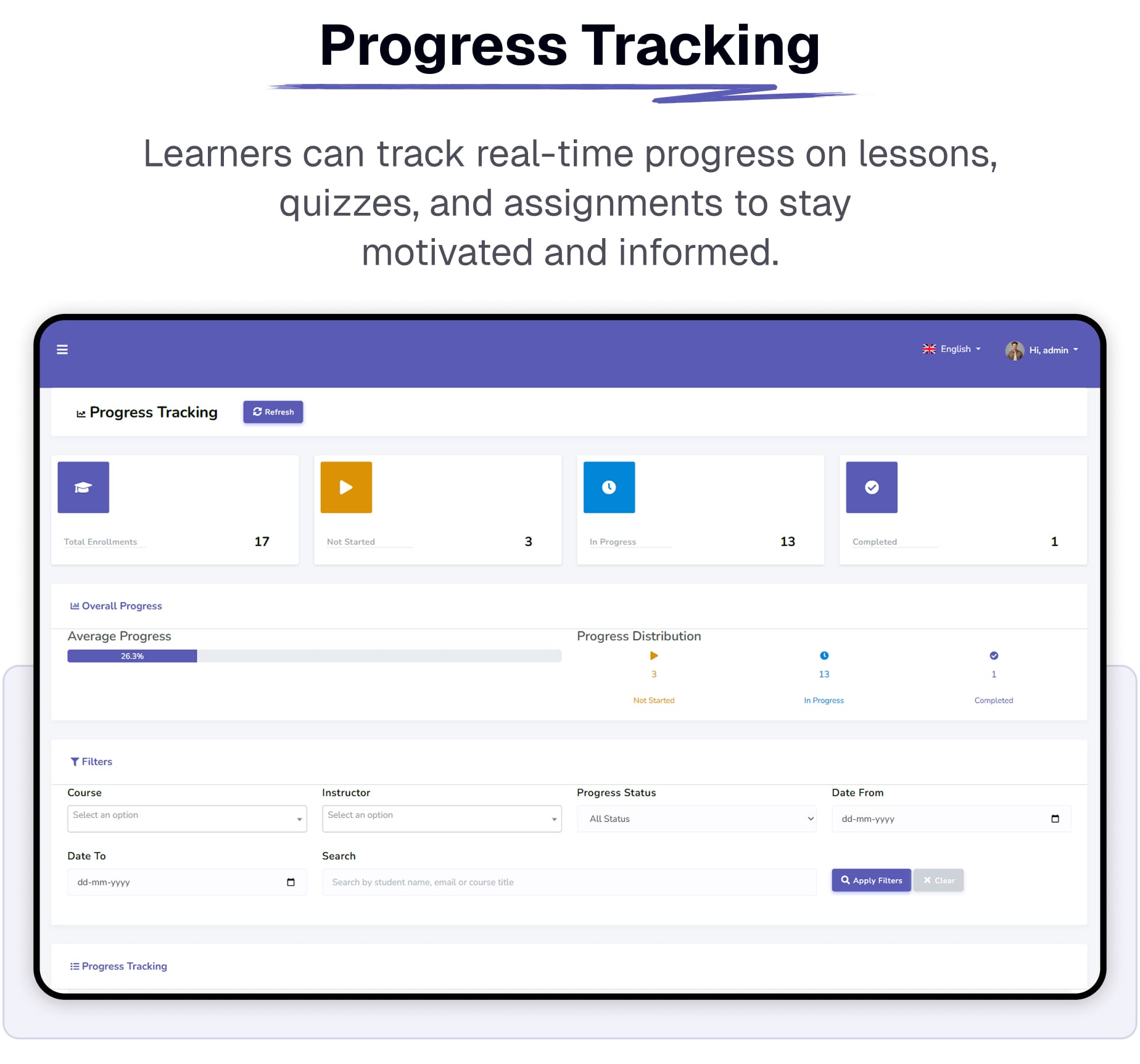 Progress tracking