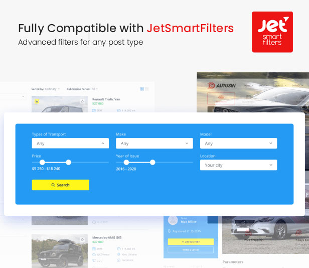 JetSmartFilters Ready in Autusin - Auto Parts Shop, Moto Store WooCommerce WordPress 主题