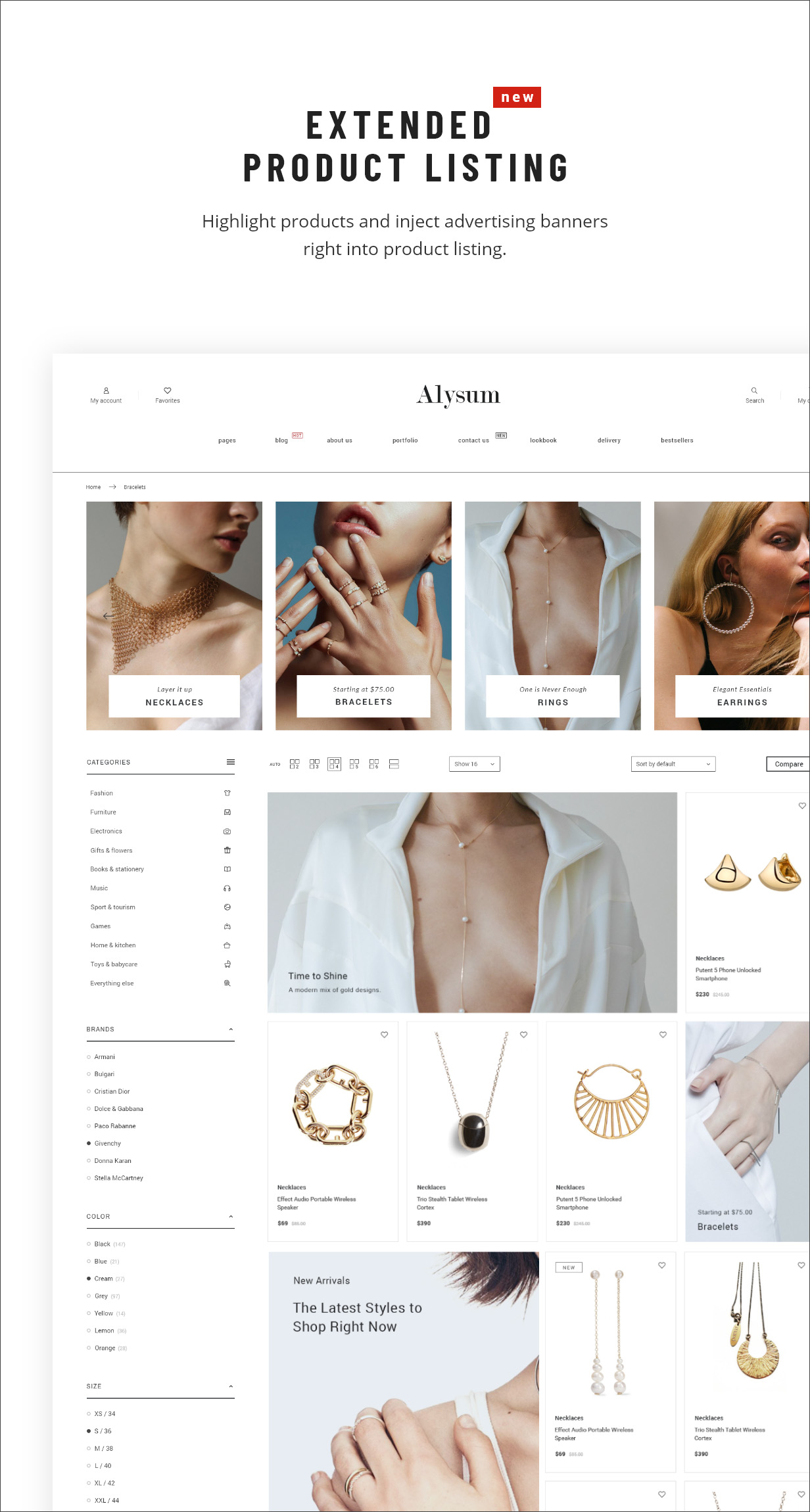 Extended listing of Premium Prestashop 8 AMP Theme