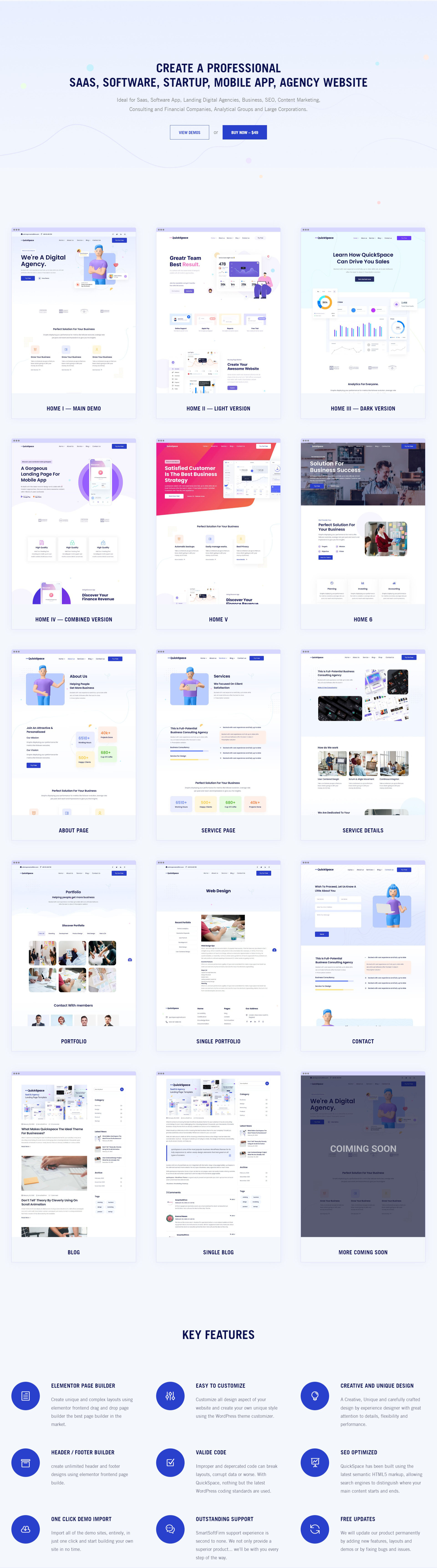 QuickSpace - Multipurpose  WordPress Theme for SaaS Agency - 2