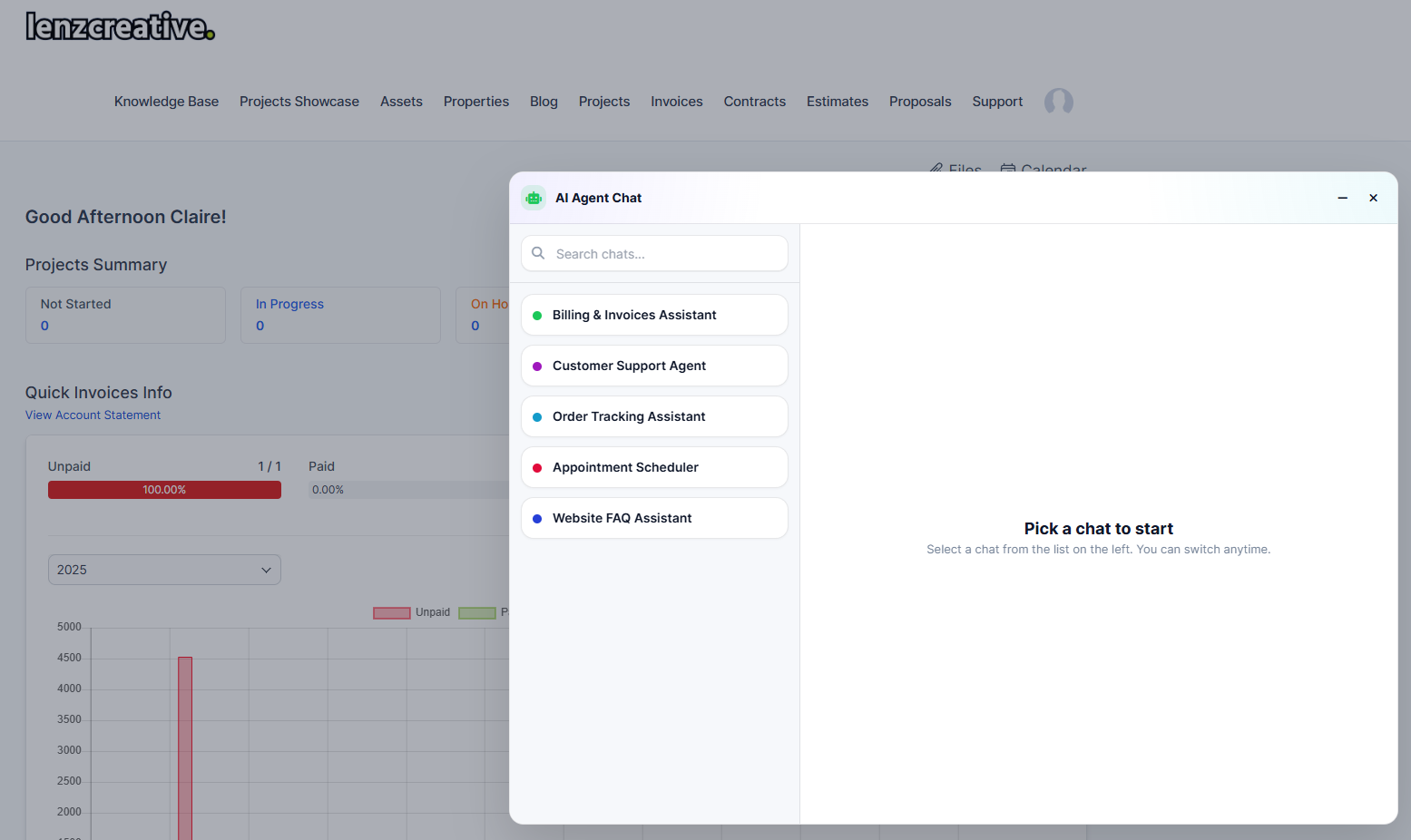 Client flyout selection