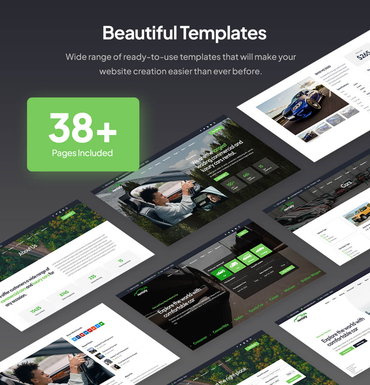 Rentaly - Car Rental Website Template with RTL Support