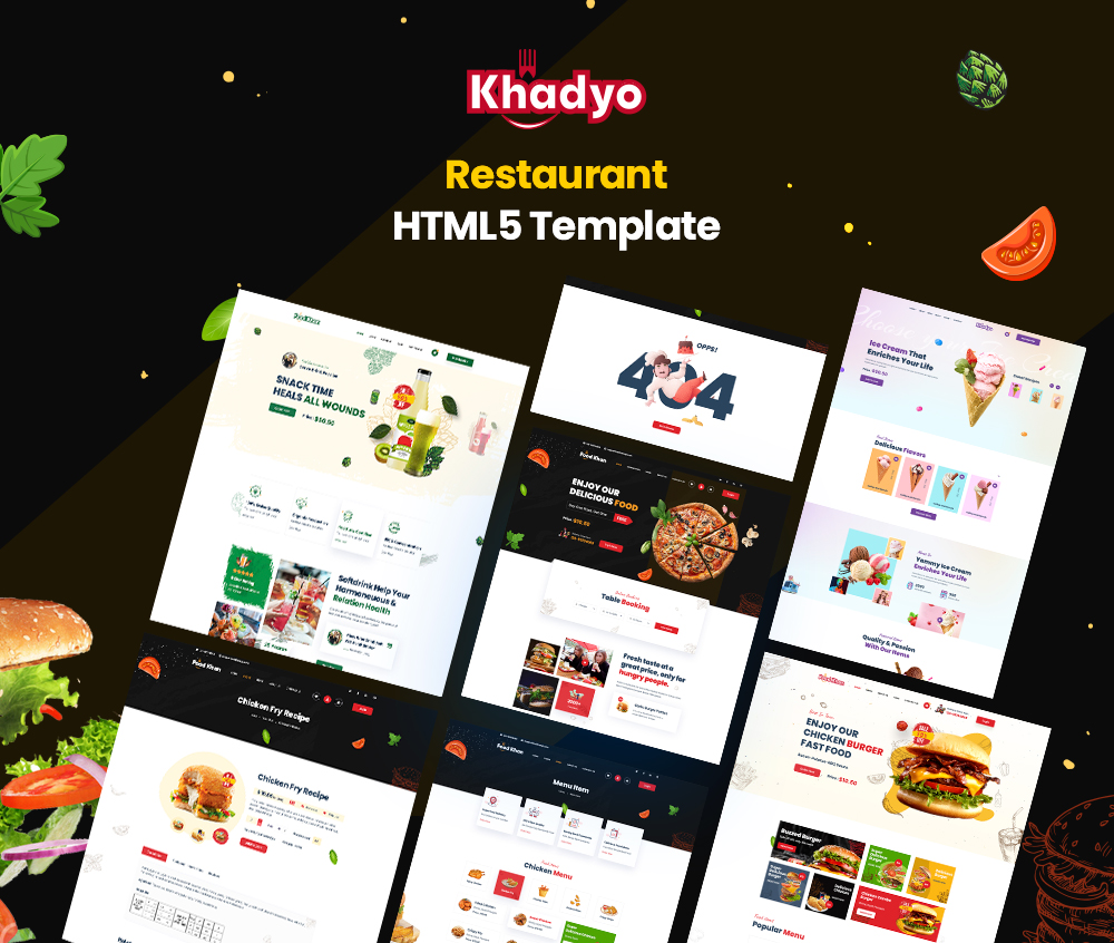 Khadyo Restaurant - Online Food Ordering Website - HTML5 Template - 1