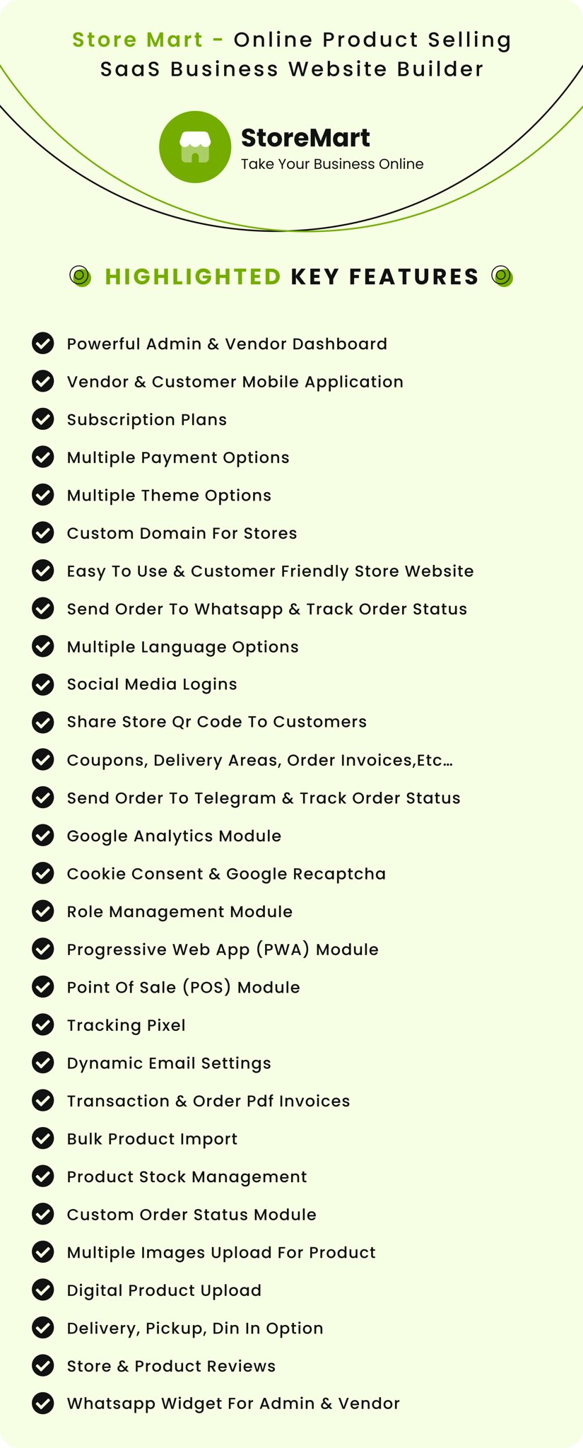 StoreMart SaaS - Online Product Selling SaaS Business Website Builder