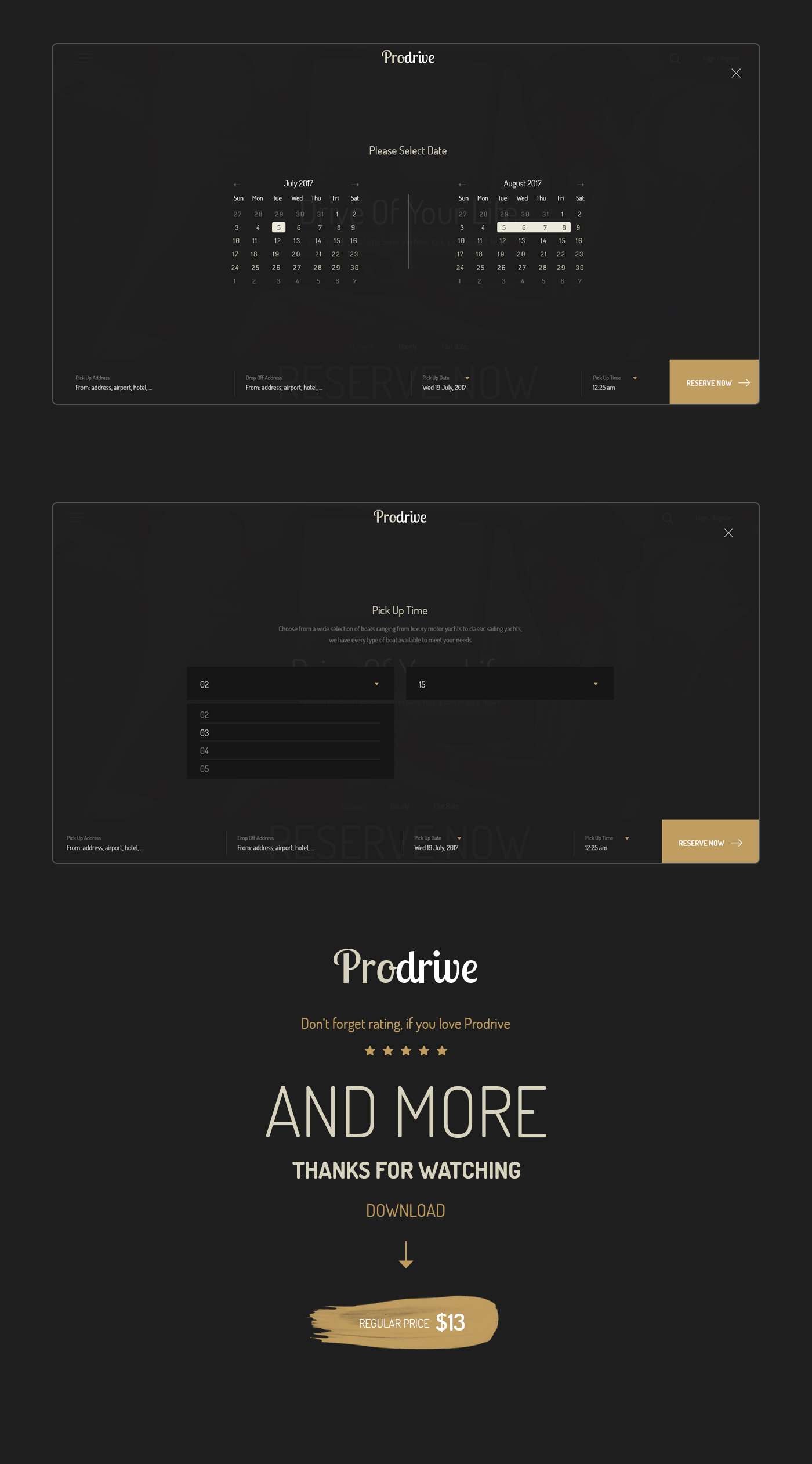 Prodrive - Limousine, Transport, Car Hire PSD Template - 6