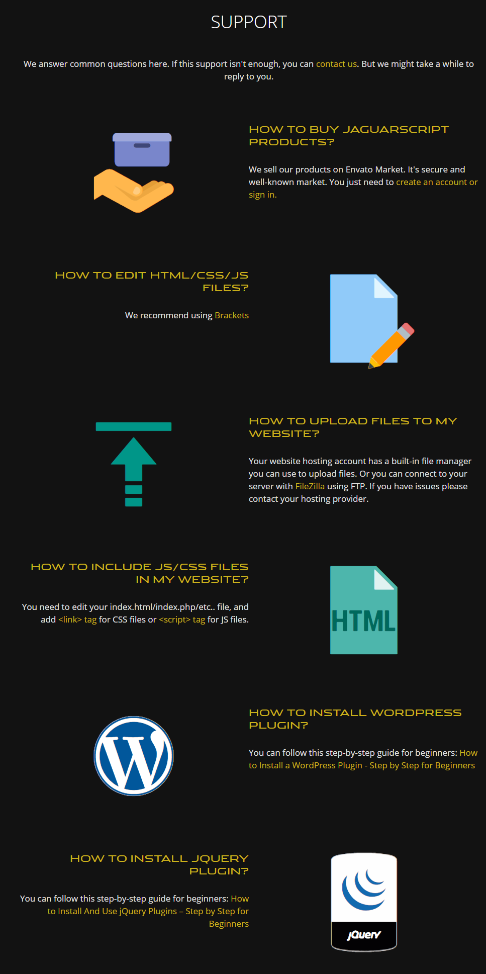 jaguarscript, support