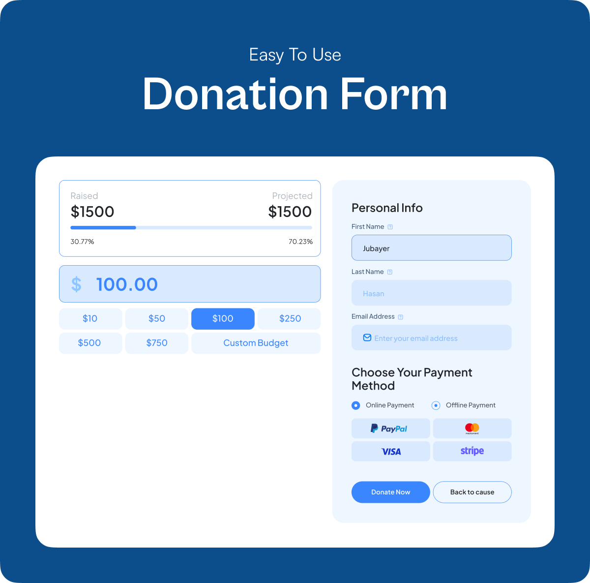 donation template