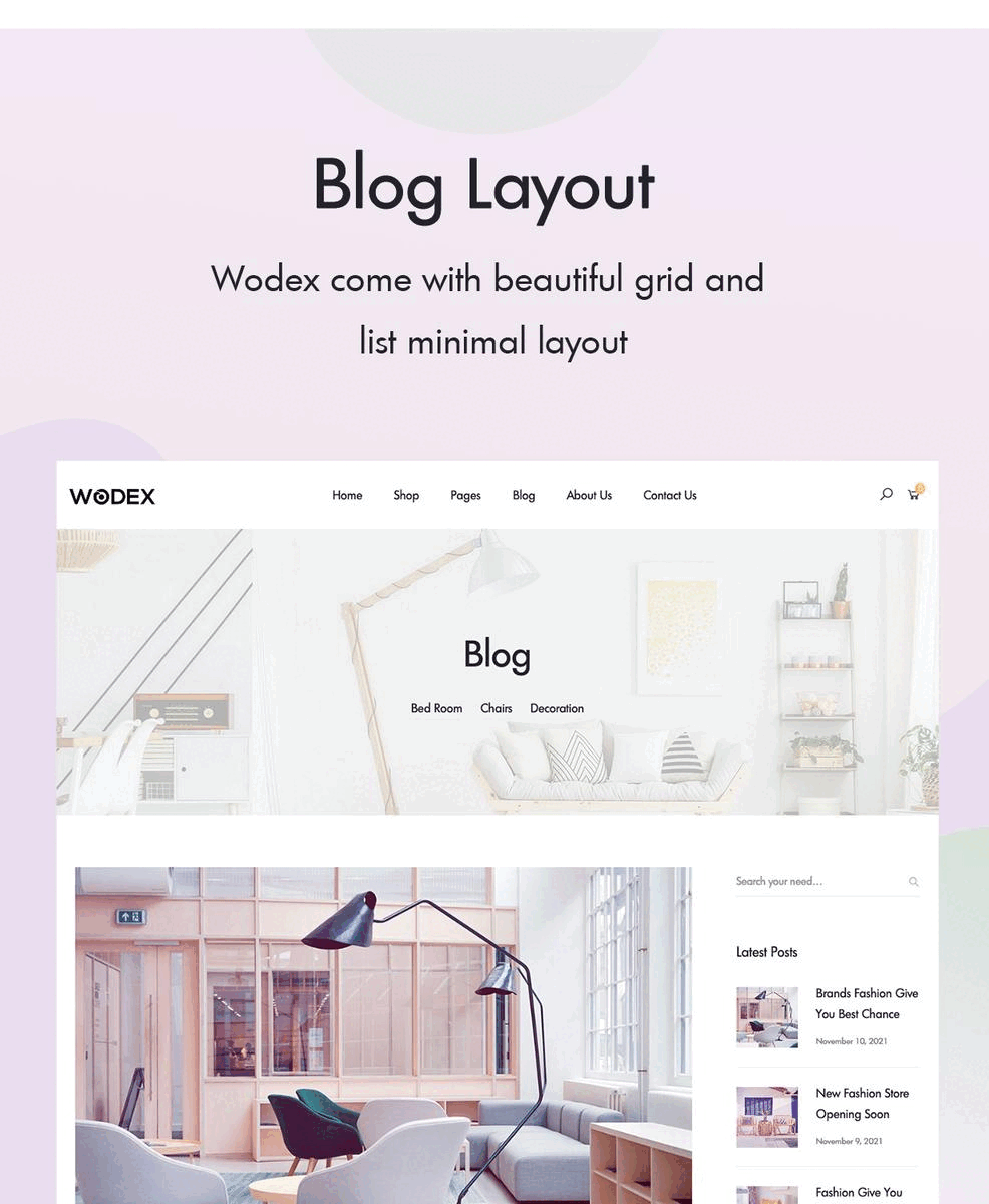 woocommerce theme blog layout