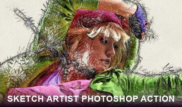 Sketch artist Photoshop action