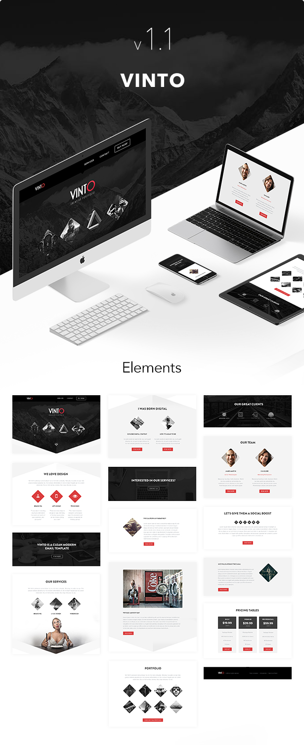  Vinto - Responsive Email + Themebuilder Access - 1