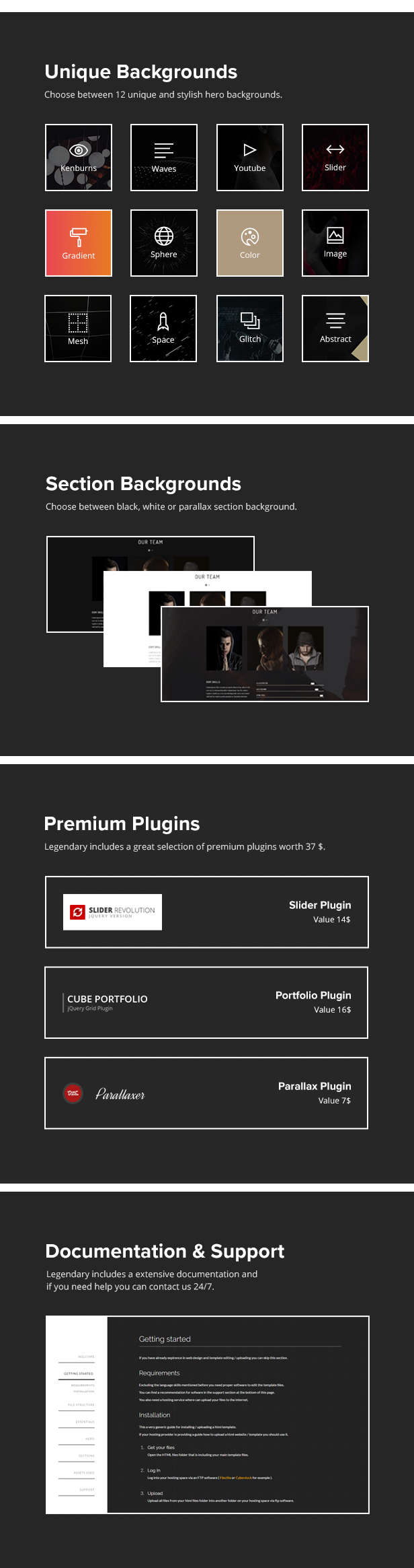 Legendary - One Page Parallax HTML Template - 2