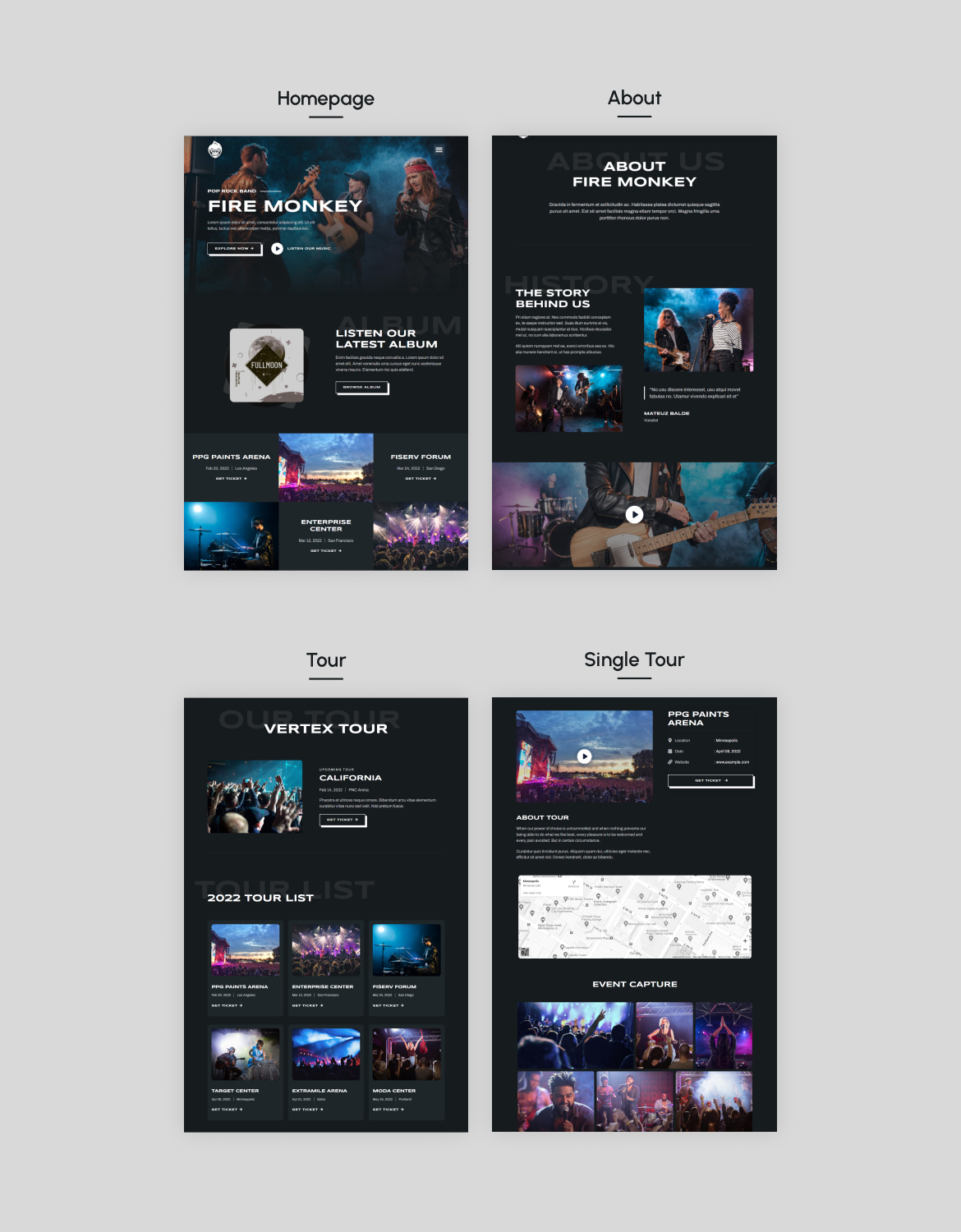 Fire Monkey | Music Band & Musician Elementor Template Kit - 1