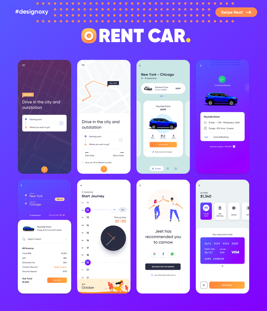 Carnow - buy rent and sell mobile app UI kit