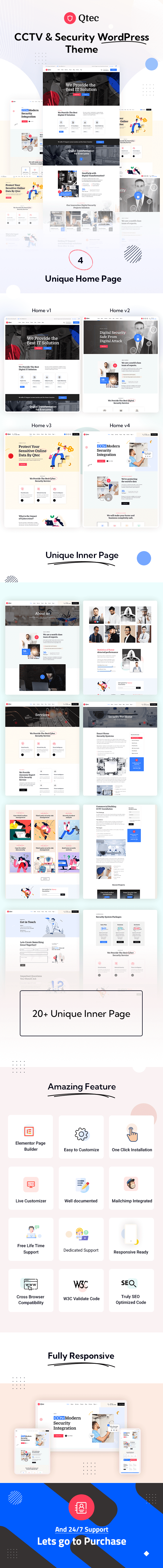 Qtec - CCTV & Security WordPress Theme