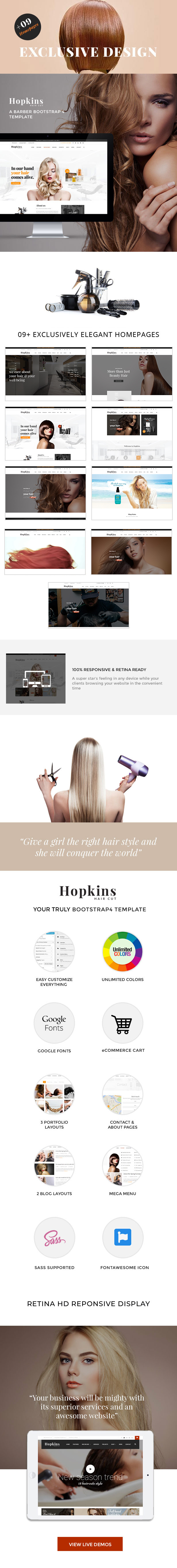 Barber Shop & Hair Salon HTML - Hopkins