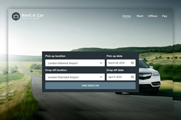 Rent A Car Booking WordPress Theme