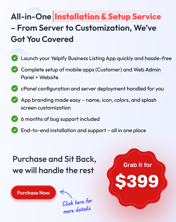 Yelpify – Yelp Clone | The No. 1 Business Listing Flutter app with admin panel and website - 2
