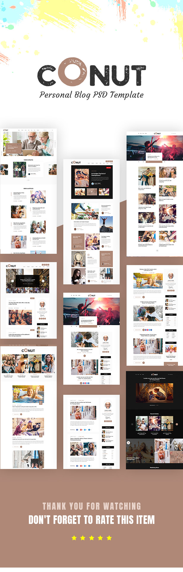 Conut - Personal Blog PSD Template - 1