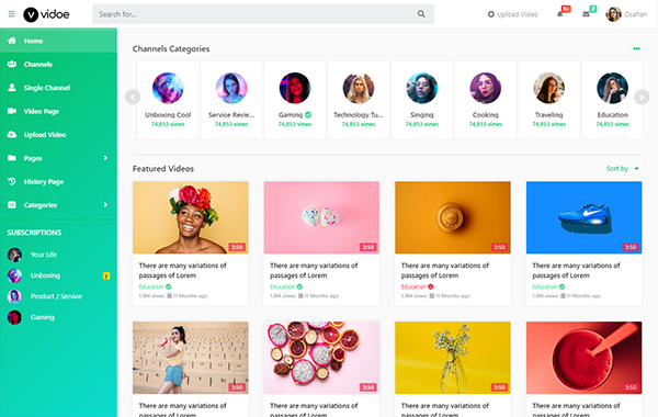 VIDOE - Video Streaming Website HTML, React Template