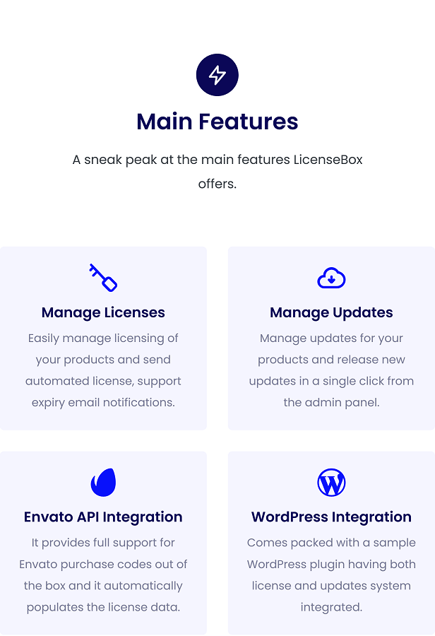 Manage licensing and update distribution of your products with LicenseBox.