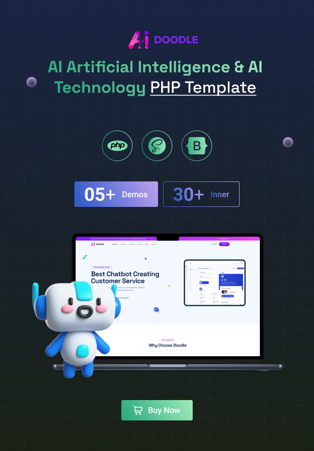 AI Doodle – PHP- AI Artificial Intelligence & AI Technology Startups Template - 10