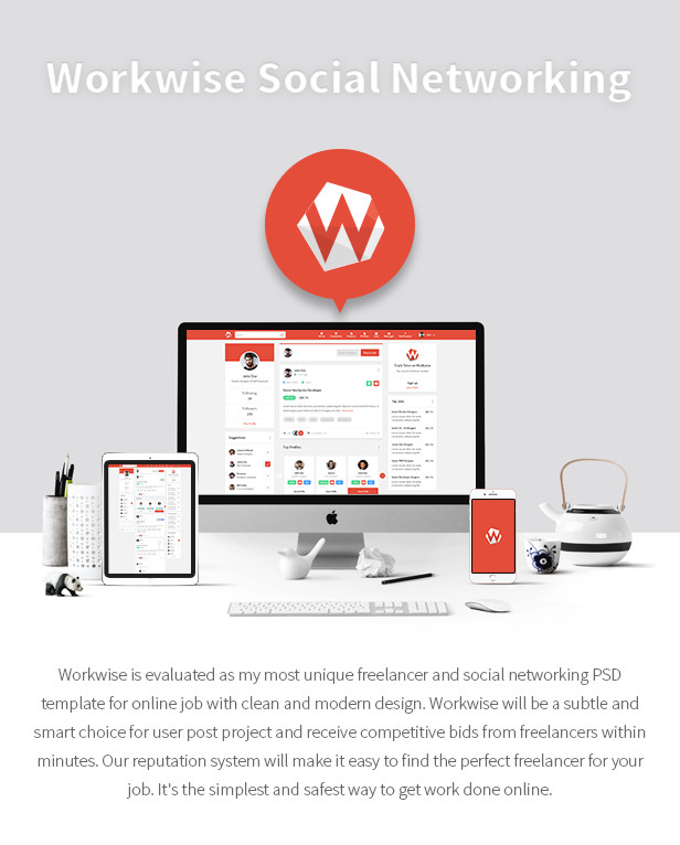 Workwise - The Freelancer And Social Networking PSD Template - 2