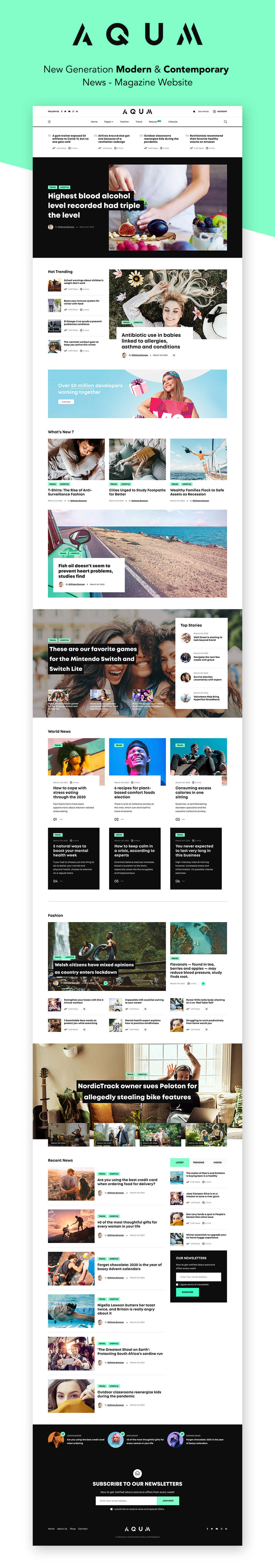 Aqum | Contemporary News and Magazine HTML Template - 1