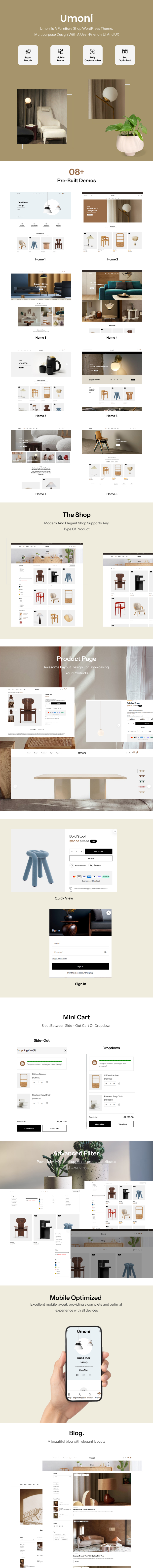 Umoni – Furniture Store WordPress Theme - 1