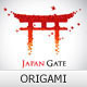 Origami - Big red Japanese gate Torii