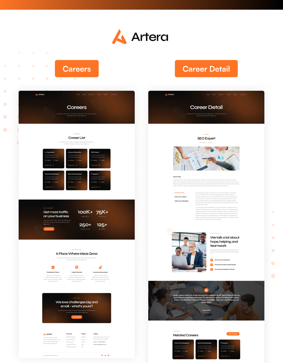 Artera - SEO & Digital Agency Elementor Template Kit - 4