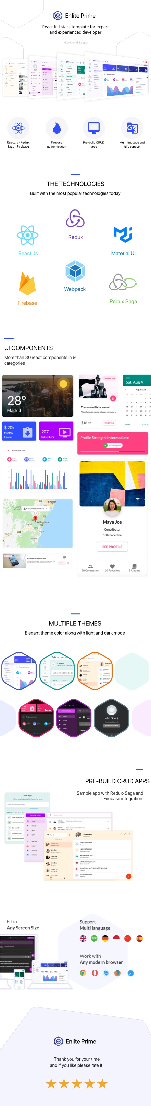 Enlite Prime - React Admin Dashboard Template For Full-Stack Developer - 1