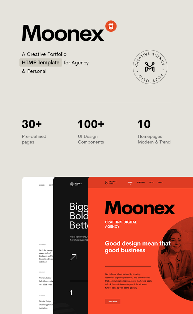 Moonex  - Portfolio & Agency HTML Template - 4