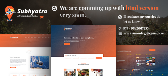 Subhyatra - Travel Agency PSD Template - 1
