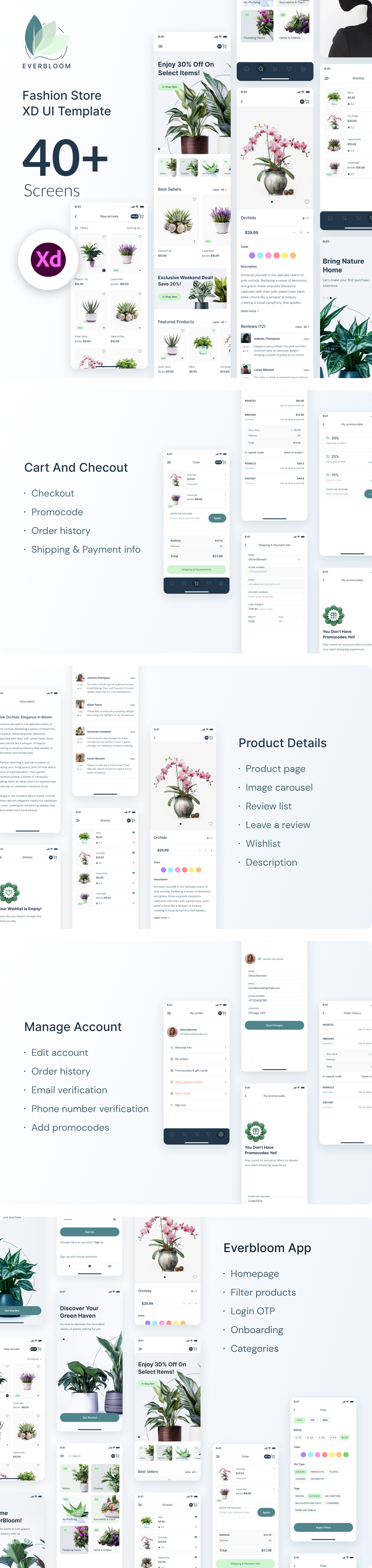 Everbloom - Plant Online Store App XD UI Template - 1