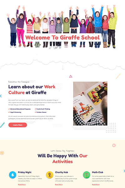 Giraffe - Kindergarten WordPress Theme