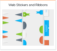 Modern Web stickers and ribbons