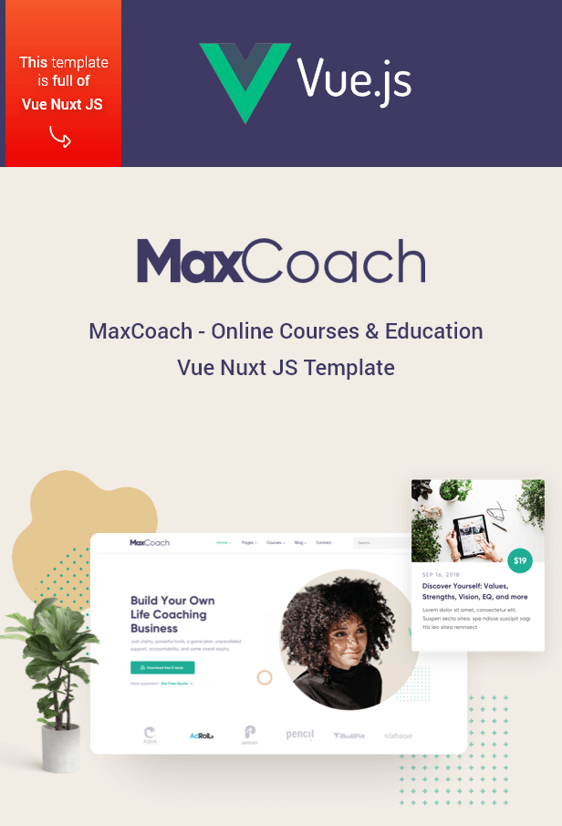Vue education website template 
