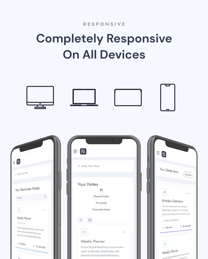 Noteplus - Note Taking Admin Template (VueJS, Laravel, HTML) - 13