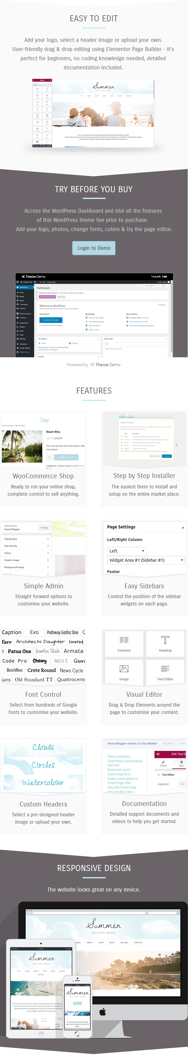 Easy to edit WordPress theme