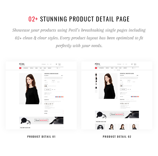 Pecil Stunning Product Detail Page