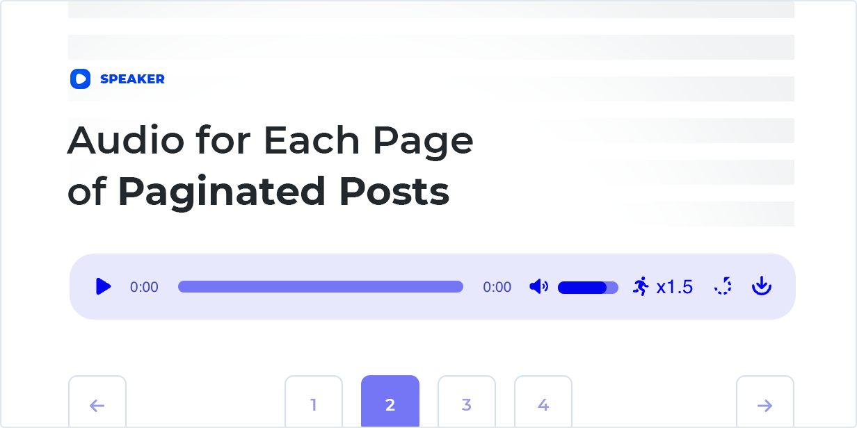 Audio for Each Page of Paginated Posts