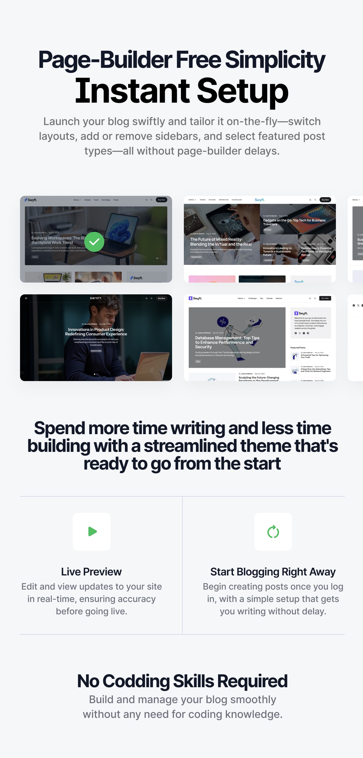 Swyft - PageSpeed Optimized WordPress Blog Theme - 5