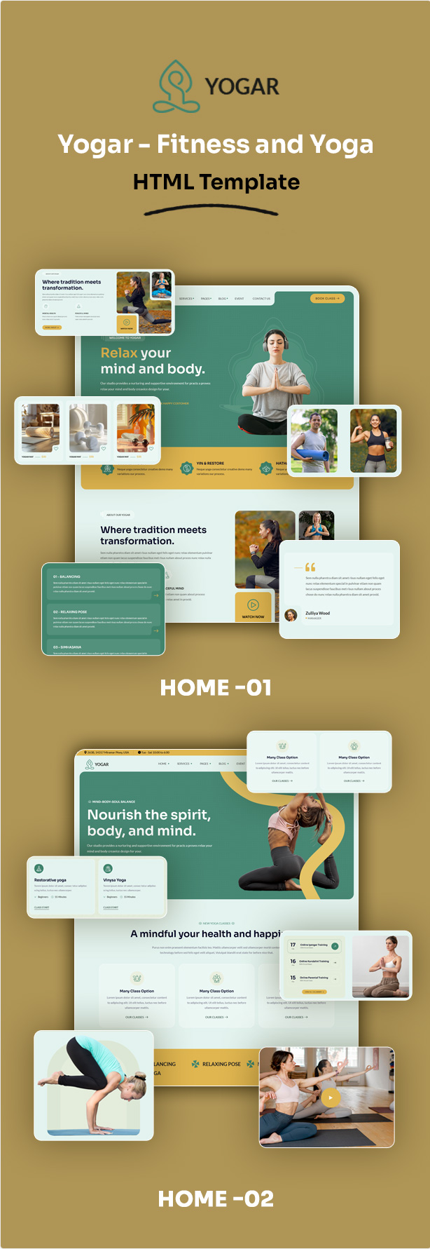 Yogar - Fitness and Yoga Studio HTML Template - 1