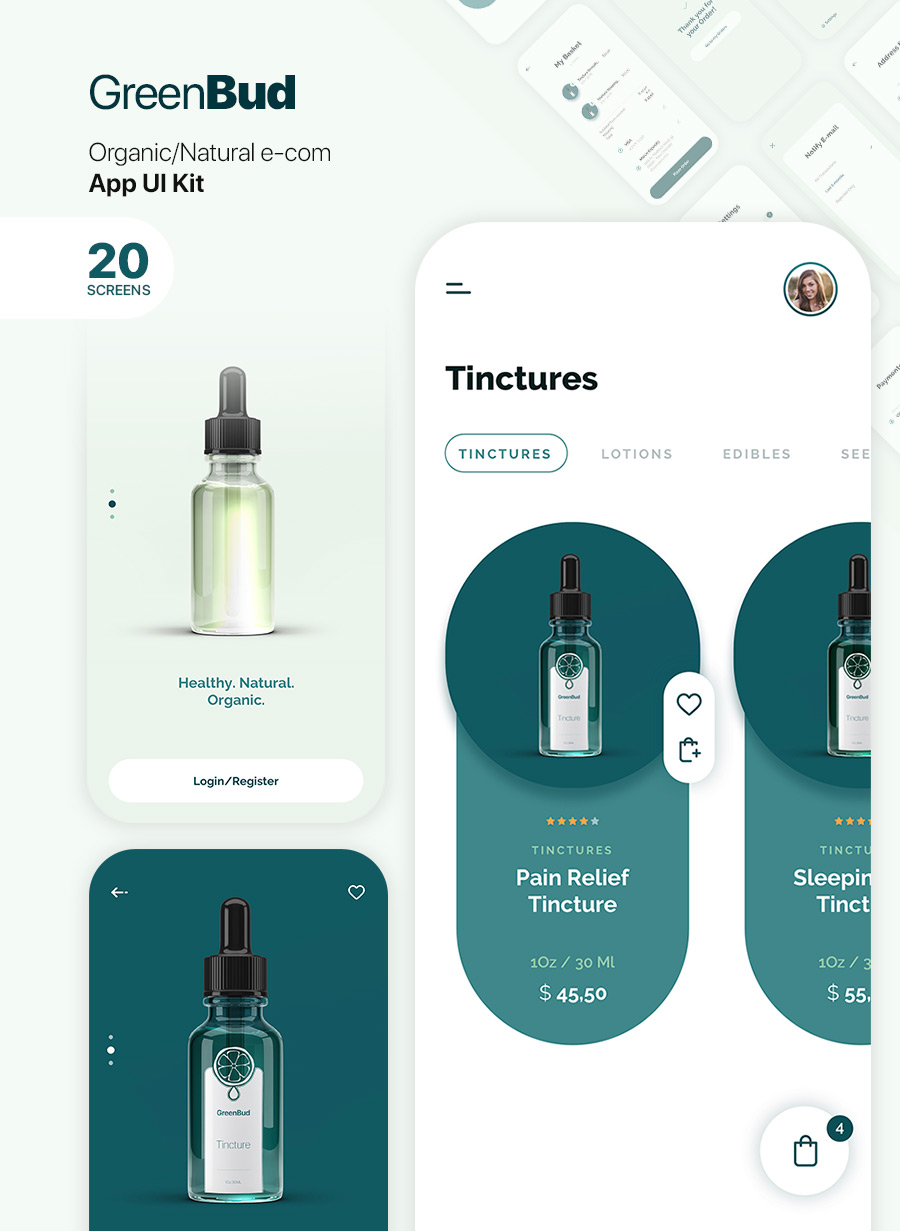 GreenBud App UI Kit for Adobe XD - 1